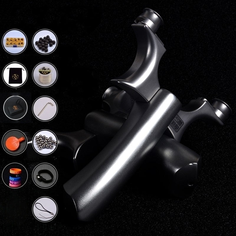 丸頭デビルメイクライ スリングショット 丸頭固定 ラップ&タック式  パチンコ チタン合金 動物駆除器 発射装置 害獣・害虫防除器 流線型アウトドア ターゲットゲーム 練習用スリングショット アウトドア玩具セット 狩猟 クマ防除用品 クマ駆除ツール