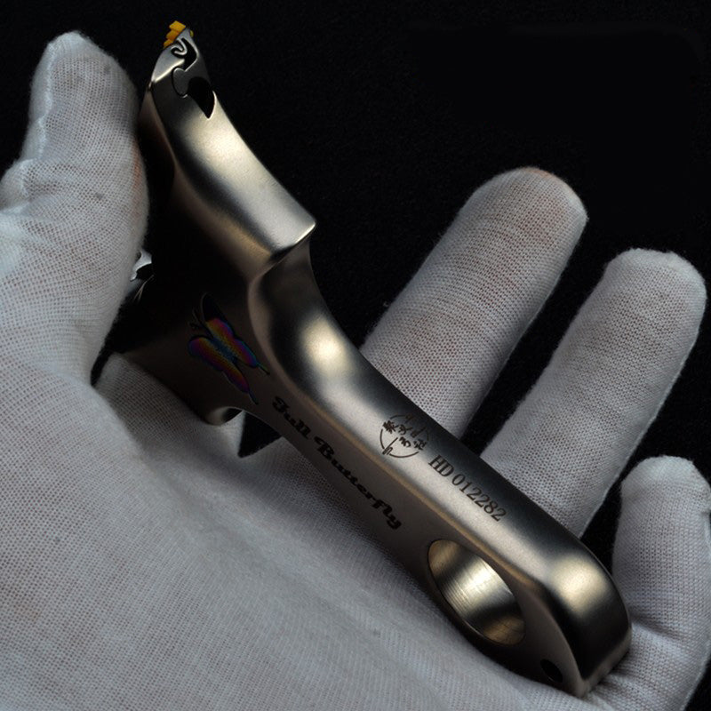 龍歯蝶 スリングショット ビー玉銃 蝶の模様 ステンレス製スリングショット 龍の歯型ゴム固定クリップ 動物駆除器 害獣・害虫防除器 流線型 屋外 ターゲットゲーム 狩猟 セット クマ駆除ツール クマ防除用品