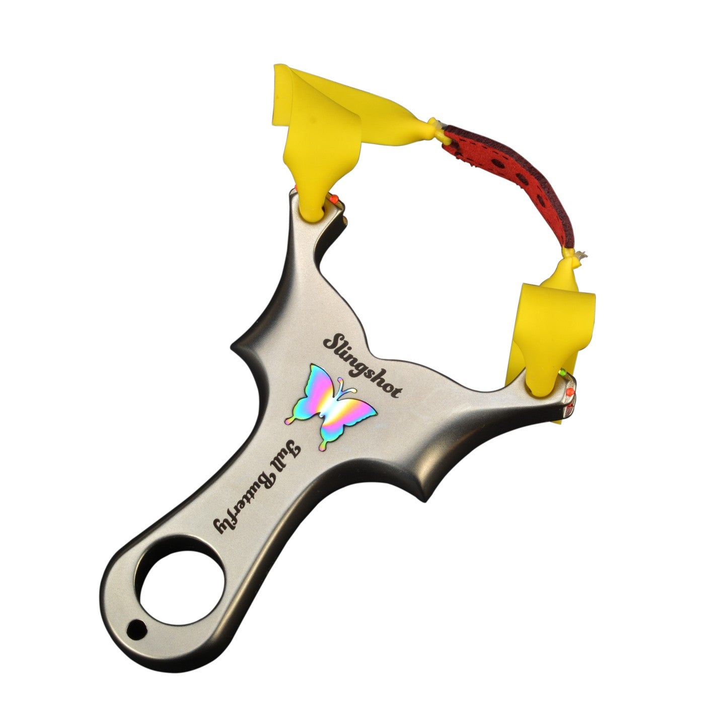 シングルカード式蝶 スリングショット パチンコ ステンレス鋼スリングショット狩猟 単粒ビーズ固定 練習用スリングショット アウトドア玩具セット クマ駆除ツール クマ防除用品 ボール固定 発射装置 動物駆除器 害獣・害虫防除器 流線型アウトドア ターゲットゲーム