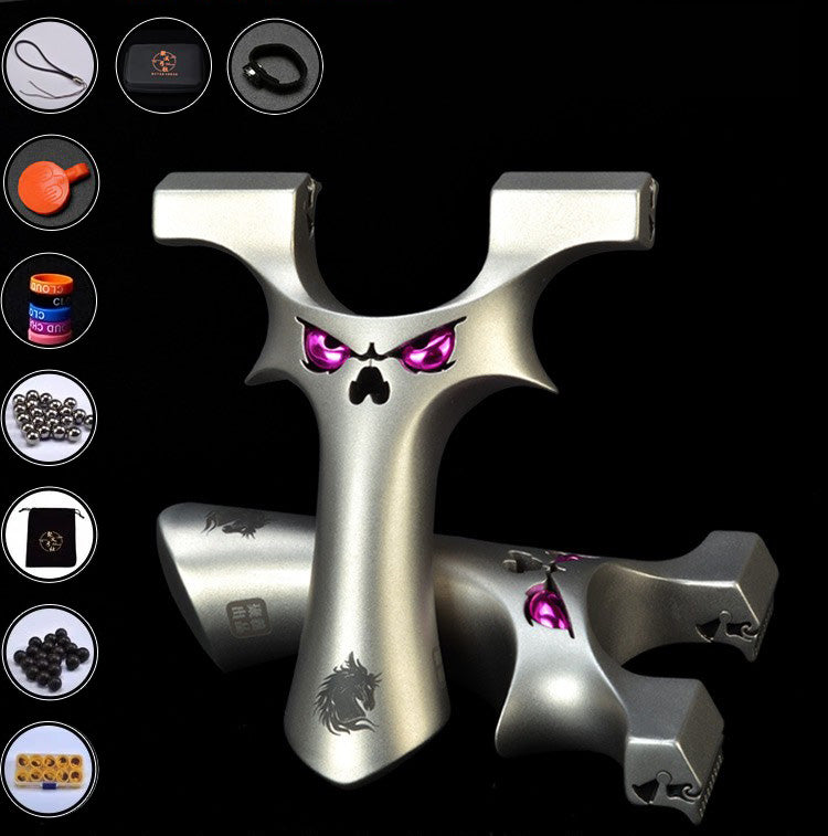 龍歯デーモン・ヘビーガンナー スリングショット 龍の歯型ゴム固定クリップ 流線型 狩猟