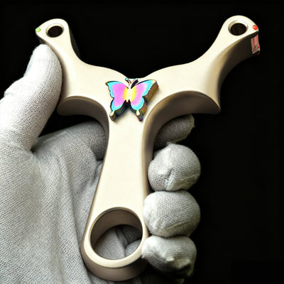 第二世代シングルカード式蝶 スリングショット パチンコ ステンレス鋼スリングショット狩猟 単粒ビーズ固定 練習用スリングショット アウトドア玩具セット クマ駆除ツール クマ防除用品 ボール固定 発射装置 動物駆除器 害獣・害虫防除器