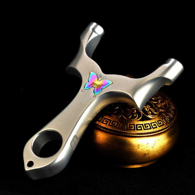 第二世代トップ固定式蝶 スリングショット パチンコ ステンレス鋼スリングショット狩猟 トップカード式 練習用スリングショット アウトドア玩具セット クマ駆除ツール クマ防除用品 ボール固定 発射装置 動物駆除器 害獣・害虫防除器