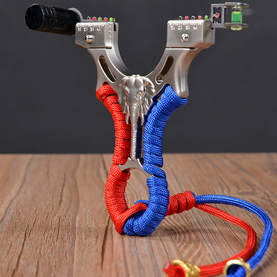 スリングショット パチンコ 動物撃退器 象のレリーフ 2色リボン束 合金の弓 手ブレ防止カバー おもちゃトレーニング アウトドア ターゲットゲーム 狩猟 練習用 パチンコ銃 アウトドア玩具 セット 害獣・害虫対策器 くまよけ道具 熊対策 グッズ