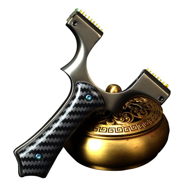 龍歯子牛 スリングショット 龍の歯型ゴム固定クリップ パチンコ ステンレス鋼 動物駆除器  害獣・害虫防除器 流線型アウトドア  練習用 狩猟 クマ防除用品 クマ駆除ツール