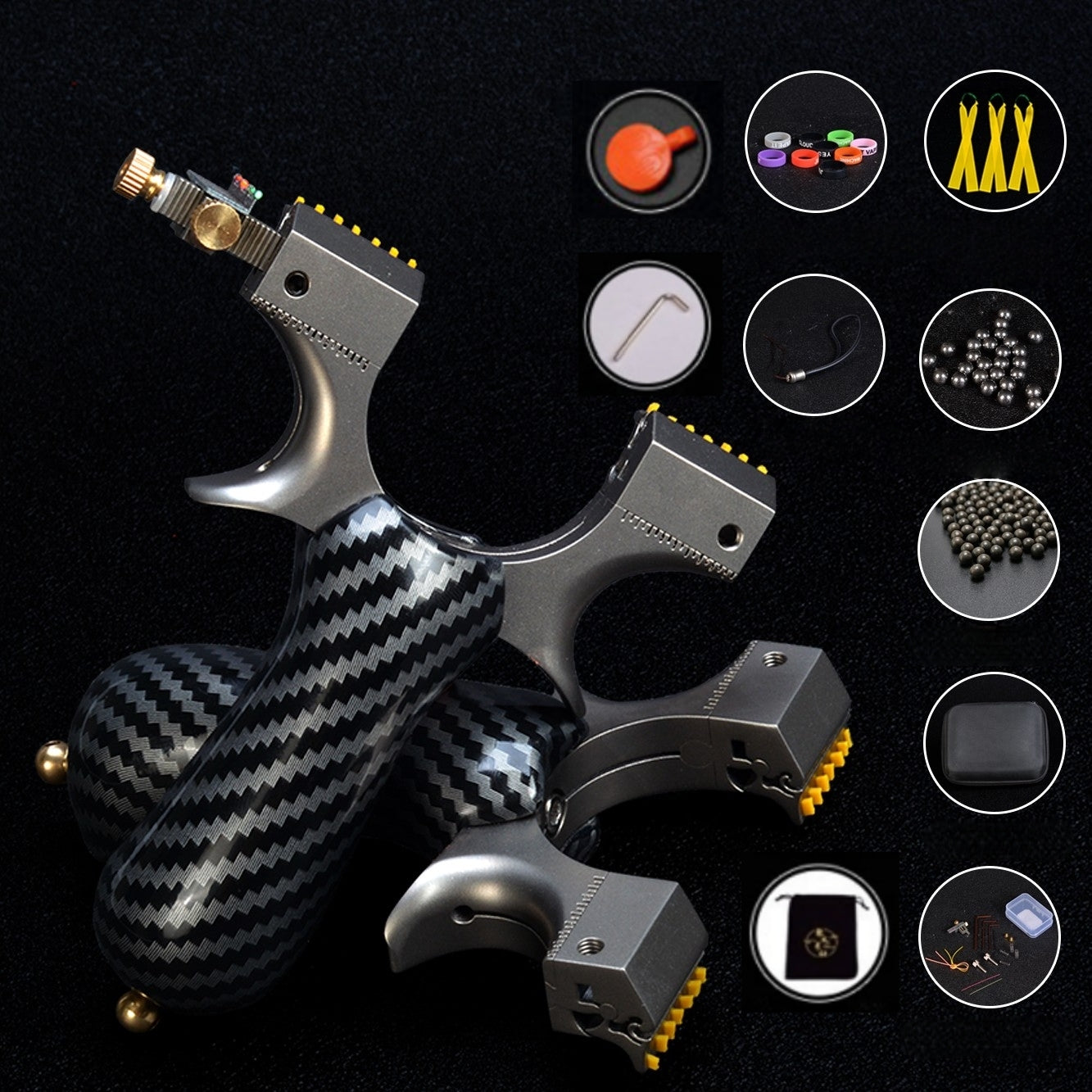 龍歯雀の踊り スリングショット 可変式外弓門幅  龍の歯型ゴム固定クリップ パチンコ チタン合金弓頭 動物駆除器 発射装置 害獣・害虫防除器 流線型アウトドア ターゲットゲーム 練習用スリングショット アウトドア玩具セット 狩猟