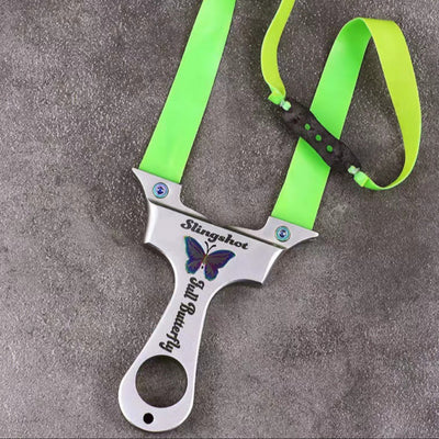スリングショット パチンコ 動物駆除器 害獣・害虫防除器ステンレス弓 流線型アウトドア ターゲットゲーム 狩猟 練習用スリングショット アウトドア玩具セットクマ駆除ツール クマ防除用品 バタフライ弓 9025