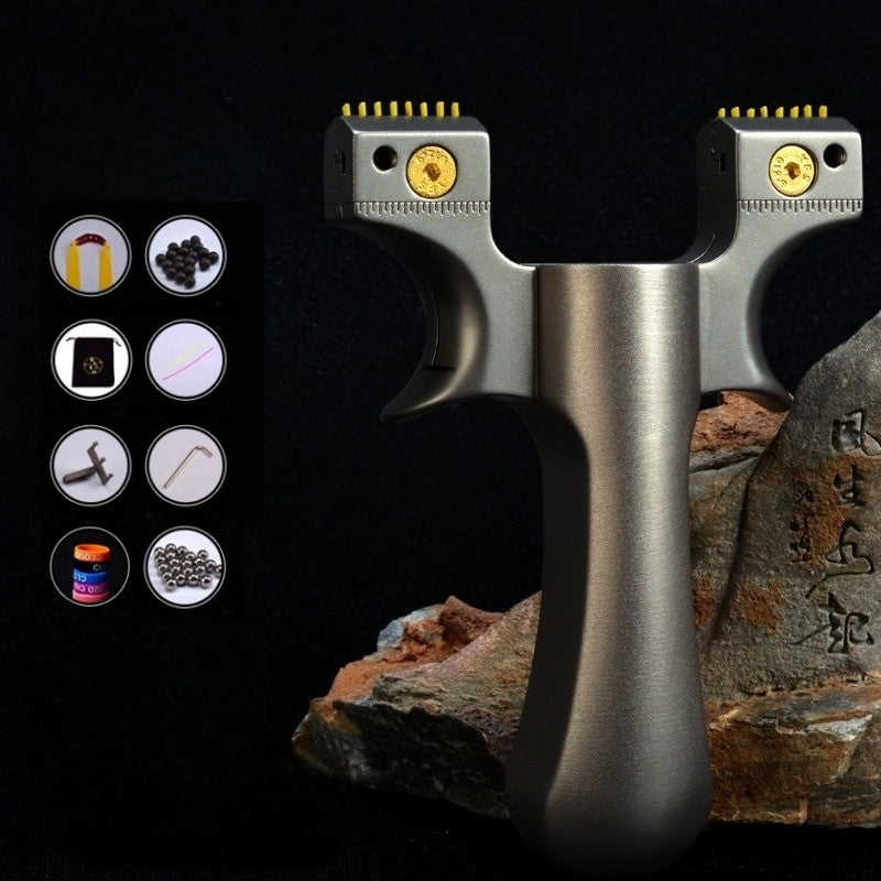 龍歯風神斬り スリングショット 可変式外弓門幅 パチンコ チタン合金の弓頭 動物駆除器 発射装置 害獣・害虫防除器 流線型アウトドア ターゲットゲーム 練習用スリングショット アウトドア玩具セット 狩猟 クマ防除用品 クマ駆除ツール